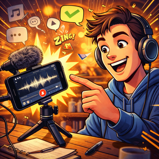 podcast con smartphone